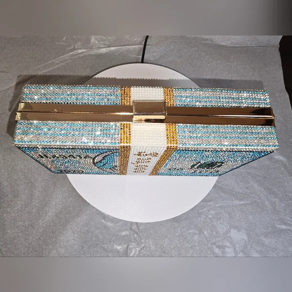 Blue and Silver Money Clutch-New - Picture 8 of 8